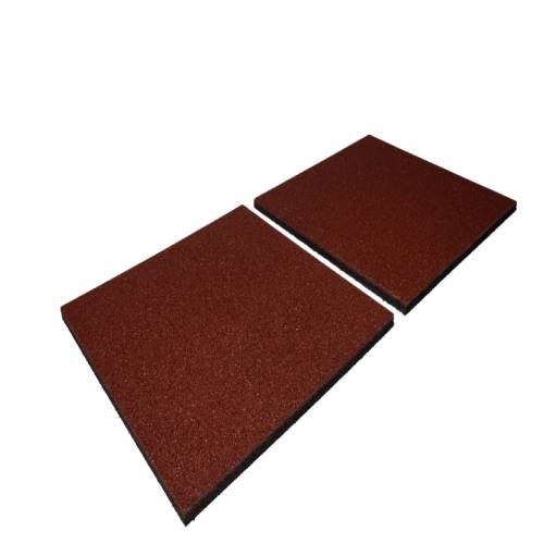 Rubber Tile Plain Red 20mm